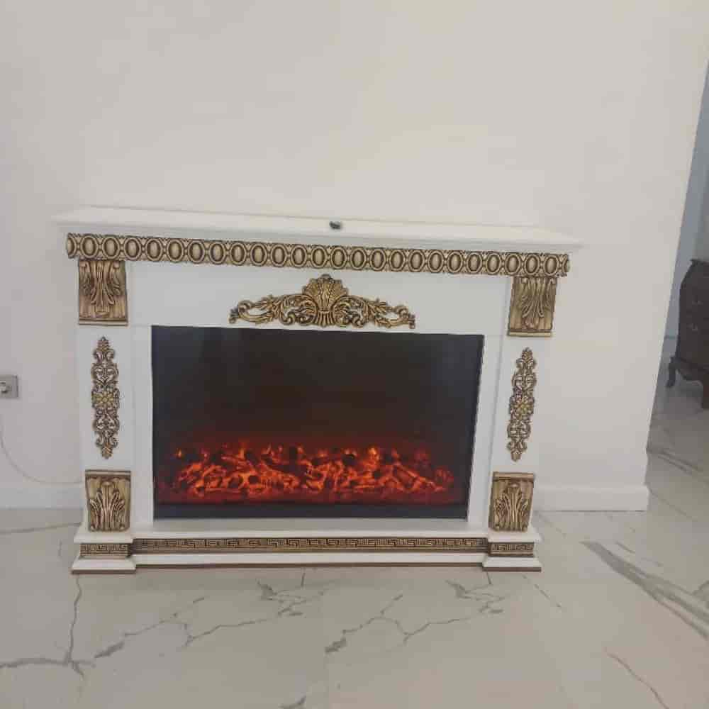 Elektrikli ve gazlı ahşap çerçeveli şömine